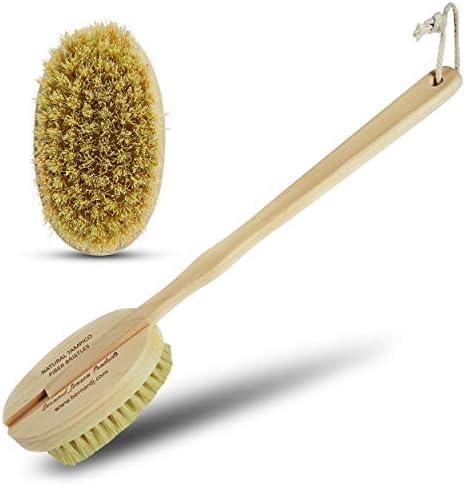 Bernard Jensen Natural Bristle Body Brush - 1 Brush for Dry Brushing, Exfoliation & Skin Care Without A Stick