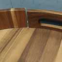 Extra Large Round Ottoman Coffee Table Tray, 22" Big Kitchen Serving Trays for Huge Ottoman Counter Giant Decorative Organizer, Huge Wood Serveware Tray with Built-in Handle for Big Job