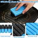 6-Pack Cleaning Sponge 12207 and 3-Pack Grill Scraper for George Foreman Grill, Kitchen Sponges and Scraper Compatible with Most Other Indoor & Outdoor Grills with Grooves and Sandwich Makers