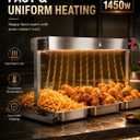 PYY Food Warmer Lamp - 1450W Commercial Food Heat Lamp with Stainless Steel Stand and Hanging Chain, Heat Lamps for Food Buffet, Restaurant, Catering and Hotel Kitchen, Silver
