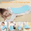 Deepsoon Heating Pad,Electric Heating Pads for Back,Neck,Moist Heating Pad for Abdomen Shoulder Knee Legs,Dry/Moist Heat&Auto Shut Off,Mother's Day Birthday for Men and Women,Light Blue,24x12 Inch