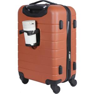 Wrangler Smart Spinner Hardside Luggage, 22-Inch Carry-On, Burnt Orange