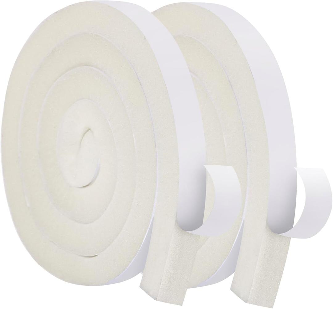 Air Conditioner Foam-2 Rolls, 1 Inch Wide X 1 Inch Thick Total 13 Feet Long, Open Cell Foam Insulation Weather Seal (6.5ft x 2 Rolls)
