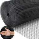 Land Guard 48 inch100 ft Black Vinyl Coated Hardware Cloth, 19 Gauge 1/2 inch Black PVC Hardware Cloth, Black Welded Wire Fence Supports Poultry Netting Cage Fence