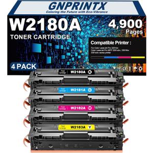 218A Toner Cartridge Replacement for HP 218A W2180A W2181A W2182A W2183A 218X Toner Cartridge Compatible with HP Color Pro MFP 3301cdw 3301fdw 3301sdw Pro 3201dw Printer ( 4 Pack, Smart Chip )
