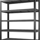 BILT HARD 3000LBS 48" W x 18" D x 72" H Garage Shelving, 5-Shelf Industrial Storage Shelves Heavy Duty, Metal Shelving Units with Adjustable Shelf, Steel Utility Shelves, Black