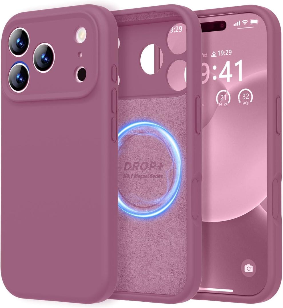 LOVE 3000 Designed for iPhone 17 Pro Max Case, Premium Silicone [Compatible with Magsafe][Soft Anti-Scratch Microfiber Lining] Shockproof Protective Phone Case for Men Women 6.9", Lavender Purple