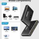 HDMI Switch 3 in 1 Out 4K UHD HDMI Switcher Splitter, Automatic Switch with Remote Metal HDMI Switch Box Hub Support 4K 3D 1080P HDCP2.2 for PS5 PS4 Xbox DVD Player Fire Stick Apple TV PC