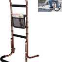 Chair Stand Assist for Elderly with Sturdy Base, Adjustable Height Bed Rails for Seniors Sit to Stand, Portable Mobility & Daily Living Aids with Storage Pocket, Supports Up to 300LBS