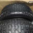 (2-Pack) 16x6.50-8 Flat Free Lawn Mower Tires & Wheels, 16" Solid Tires for Riding Mowers & Garden Tractors, Adjustable 3"-4.5" Hub with 3/4" & 5/8" Bearings, 550 lbs Load Capacity, 1 pcs