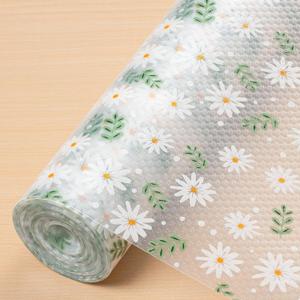 Cooyes Shelf Liner  Premium Non-Adhesive Cabinet & Drawer Liner for Kitchen  Waterproof Shelf Paper with Modern Pattern  Durable EVA Cabinet Mat  Easy to Cut 11.8" W x 120" L (Green Daisy)