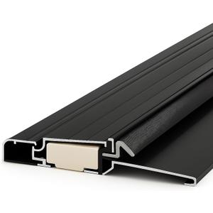 Blulu 36" Aluminum Exterior Door Threshold 5 5/8" Outdoor Swing Threshold Heavy Duty Adjustable Aluminum Door Sill Pan for Weatherproof & Easy Install for Residential/Commercial Use, Black (1 Pc)