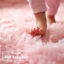 Amdrebio Pink Area Rugs 8x10 for Living Room, Large Fluffy Shag Rug for Bedroom, Kids Room Decor, Big Cute Furry Carpet for Teen Girls, Baby Nursery, Classroom, Soft Fuzzy Cozy Carpets for Playroom