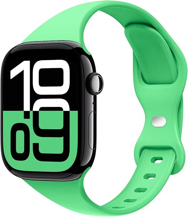 2 x STG Sport Slim Thin Narrow Silicone Bands Compatible with Apple Watch Band Ultra 3/2/1 49mm, Series 11/10 46/42mm, 9/8/7 45/41mm, SE 6/5/4 44/40mm, 3/2/1 42/38mm for Women Men (Abyss Blue)