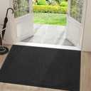 Mibao Dirt Trapper Door Mat for Indoor Outdoor, Waterproof All-Season, All-Weather Doormat, Heavy Duty Non-Slip Entrance Rug, Low Profile Absorbent Entrance Mat Carpet, 36" x 48", Black