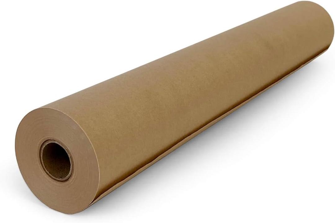 IDL Packaging 18" x 2160" (180 feet) Popular Pack Brown Kraft Paper Roll - USA-Made Perfect Craft Wrapping Paper for Packing, Moving, Shipping - 100% Recycled Natural Wrap Material