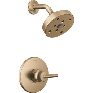 Delta Faucet Trinsic 14 Series Single-Function Shower Trim Kit with Single-Spray H2Okinetic Shower Head, Champagne Bronze T14259-CZ (Valve Not Included)