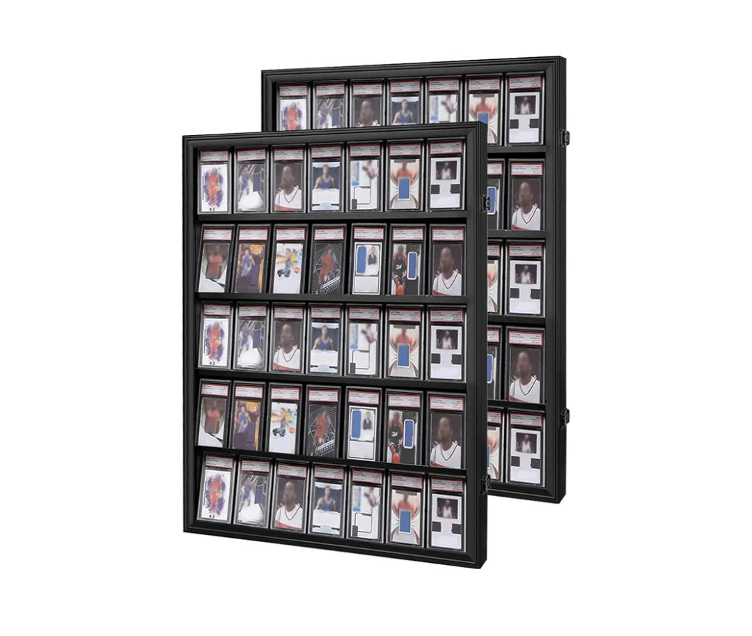 2 Pcs 35 Graded Sports Card Display Case UV Protection Baseball Trading Card Display for Collector Basketball Hockey Football. Size: 52.5 X 50.5 x 41 CM