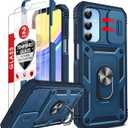 LeYi Cell Phone Case Cover Galaxy A15 5G and Screen Protector, Smartphone Case Galaxy A15 5G Cell Phone Accessories, Magnetic Stand, Shock Proof Funda para Smart A 15 5G, Blue