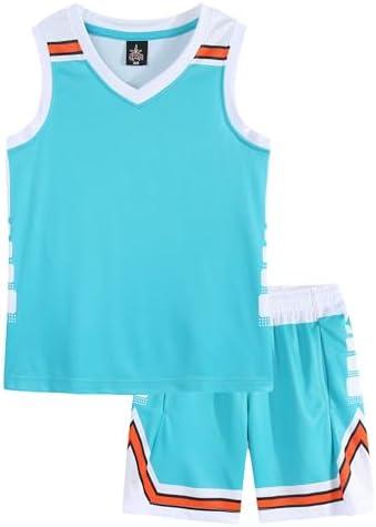 M2C Boys Girls Basketball Performance Tank Top and Shorts Set Jerseys Tracksuit, Small
