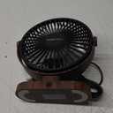 SWEETFULL 6.5 Inch USB Small Desk Fan, 3 Speeds Quiet Portable Desktop Table Fan, 360 Adjustment Personal Mini Fan for Home Office Car Outdoor Travel (Black wood grain)