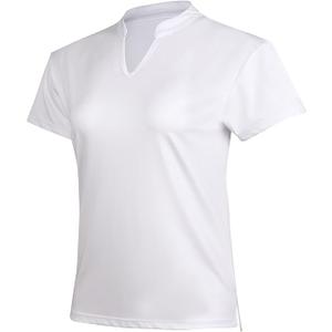 Aeklowu Women Golf Tennis Shirts,Athletic Women T-Shirts V-Neck Tops Short Sleeve Collarless Shirts Size XL