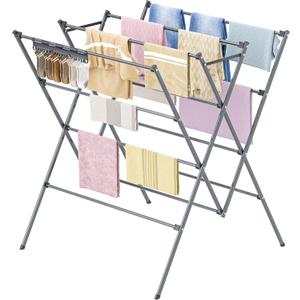 Drying Rack Clothing,12 Drying Poles with Sock Clips Clothes Drying Rack, 30in