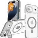 for iPhone 17 Air Magnetic Clear Case, MagSafe Compatible, Kickstand & Lens Protection, Soft Shockproof Bumper, Non-Yellowing Cover with Wrist Lanyard