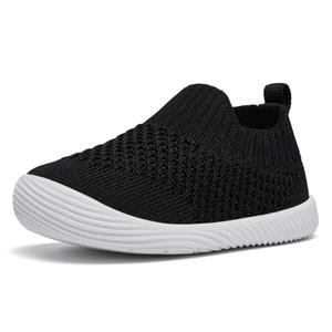 MORENDL Toddler Shoes Baby Walking Sock Shoes Non-Slip Breathable Boys & Girls Sneakers Infant Tennis Shoe Black Size 8