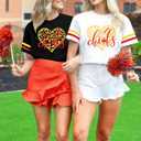 Game Day Shirt Women: Team Fan T-Shirt Cute Football Heart Graphic Tees Casual Season Short Sleeve Tops (Black, XL)