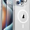 BossKiss Compatible with iPhone 15 Pro Case, [Compatible with Magsafe] [Screen+Camera Protector] Magnetic Translucent Matte Women Men Girl Protective Cover for iPhone 15 Pro 6.1", Clear