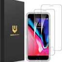 UNBREAKcable Screen Protector for iPhone SE 2022/SE 2020, iPhone 8/7 [2-Pack] - [Easy Installation Frame] [Double Hardness] [Bubble Free] Tempered Glass Screen Protector for iPhone SE/8/7-4.7 Inch