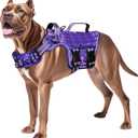 Dog Harness for Large Dogs Heavy Duty, No Pull Tactical Dog Harness with Molle System, Easy On and Off Service Dog Vest, Breathable Padded, Adjustable Reflective Pet Vest for Walking Hiking Training XL