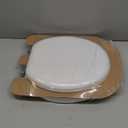 Mayfair Padded Toilet Seat with Chrome Hinges, Soft Vinyl over Wood Core Seat, Made in USA, Round, White