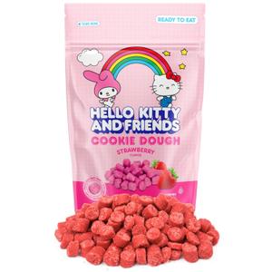 Hello Kitty Cookie Dough, Ready to Eat Strawberry Flavored Candy, Resealable Bag, 8.5 Ounces BBD: 07/23/26