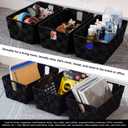 Woven Black Storage Baskets Shelf Tote Boxes Container, Durable Storage Organizer Bins with Built-in Handles for Bedroom, Office, Closet, Kids Room, Nursery, 3-Pack,11.4x 6.5x 4.5