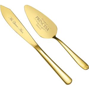 AW BRIDAL Gold Quinceanera Cake Knife Set and Server, Sweet 15 Birthday Cake knife Stainless Steel Mis Quince Aos Cake Knife and Cutting set Set Birthday Gifts