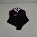 Avidlove Lingerie for Women One Piece Snap Crotch Teddy Bodysuit Contrast Lace Mini Babydoll (Medium, Purple)