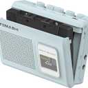 Portable Cassette Player Tape Recorder with Builtin Speaker,Microphone,Headphone Jack, 4.57 x 3.54 x 1.38inch (Blue)