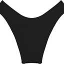 Kepblom Women's Low Rise High Cut Bikini Bottom (Black, M)