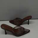 YIYA Women's Open Pointed Peep Toe Mules Kitten Heels Stiletto High Heels Slide Sandals Summer Slip On Backless Dress Spring Summer Pumps Shoes, Size 8