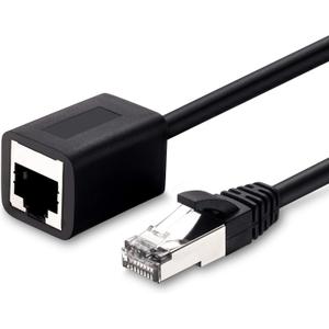 Ethernet Extension Cable 50 Ft, Shielded Network Cat6 Extension Patch Cable RJ45 Cords Shielded Male to Female Connector
