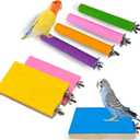 7 PCS Parrot Perch Stand Natural Wood Bird Perch Stand Platform Paw Grinding Sticks Cage Accessories Exercise Toys for Budgies Parakeets Cockatiels Conures Lovebirds