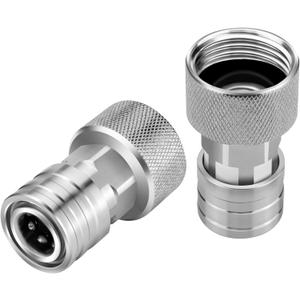 2PACK Garden Hose to Pressure Washer Adapter, 3/4 GHT to 1/4Stainless Steel Quick Connect Fitting for Car Wash, Power Washer Attachment, Water Hose Nozzle Converter (2 Pack Adapters)