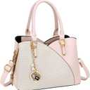 KKXIU Triple Compartments Purses and Handbags for Women Fashion Ladies Satchel Shoulder Top Handle Bag (1-pink)