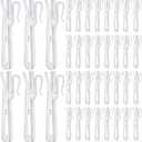 2 x HAPY SHOP 50Pcs Plastic Pinch Pleat Curtain Hooks, 85mm Adjustable Pinch Pleat Hooks Ratchet System Curtain Pleat Hook for Window Curtain, Door Curtain and Shower Curtain