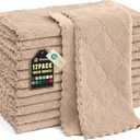 Homaxy 12 Pack Kitchen Dish Cloths (10 x 10 Inches, Tan), Super Soft and Absorbent Coral Velvet Dish Towels, Nonstick Oil Fast Drying Microfiber Cleaning Cloth, No Lint Household Dishcloths