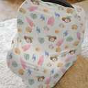 Neutral Summer Beach Car Seat Covers for Babies Surfboard Coconut Seashells Sun Balls Stretchy 5-in-1 Cover Adjustable Infant Carseat Canopy Cover Seaside Holiday Breathable Nursing Cover-Up (One size, Boho)