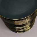 PULOTE 100PCS Green Plastic Plates - Green Disposable Plates With Gold Rim -  10.25inch