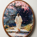 Hxlac Jesus Oval Wall Art Framed, Christian Jesus Oval Wall Decor, Religious Christian Bible Hanging Canvas Prints Wall Sculptures for Home Bedroom Church Prayer Decor, 8.5x11.5 Inch